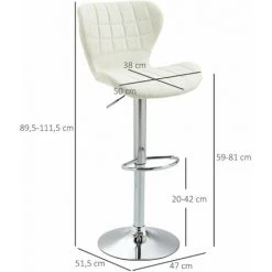 HOMCOM Lot De 2 Tabouret De Bar Design Contemporain Hauteur D'assise Réglable 59-81 Cm Pivotant 360° Lin Crème - Crème 9 HOMCOM Lot De 2 Tabouret De Bar Design Contemporain Hauteur D'assise Réglable 59-81 Cm Pivotant 360° Lin Crème - Crème -France HOMCOM Soldes 2022 60940572 3