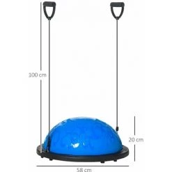 HOMCOM Balance Trainer - Coussin D'équilibre - Demi-ballon D'entrainement - Bandes De Résistance, Pompe Inclus - PP PVC Noir Bleu - Bleu 9 HOMCOM Balance Trainer - Coussin D'équilibre - Demi-ballon D'entrainement - Bandes De Résistance, Pompe Inclus - PP PVC Noir Bleu - Bleu -France HOMCOM Soldes 2022 60940575 3