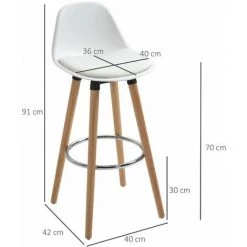 HOMCOM Tabourets De Bar Style Scandinave - Lot De 2 Tabourets De Bar Avec Repose-pieds - Assise Pivotante 360° - Piètement Bois De Hêtre Assise PU Blanc - Blanc 9 HOMCOM Tabourets De Bar Style Scandinave - Lot De 2 Tabourets De Bar Avec Repose-pieds - Assise Pivotante 360° - Piètement Bois De Hêtre Assise PU Blanc - Blanc -France HOMCOM Soldes 2022 63541842 3