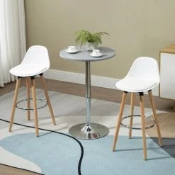 HOMCOM Tabourets De Bar Style Scandinave - Lot De 2 Tabourets De Bar Avec Repose-pieds - Assise Pivotante 360° - Piètement Bois De Hêtre Assise PU Blanc - Blanc 10 HOMCOM Tabourets De Bar Style Scandinave - Lot De 2 Tabourets De Bar Avec Repose-pieds - Assise Pivotante 360° - Piètement Bois De Hêtre Assise PU Blanc - Blanc -France HOMCOM Soldes 2022 63541842 4