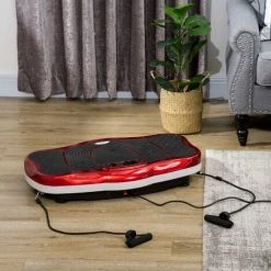 HOMCOM Plateforme Vibrante Oscillante 200 W écran LED Vitesse Réglable Port USB Télécommande Et Bandes De Résistance Inclus Rouge Noir - Rouge -France HOMCOM Soldes 2022 63541849 2