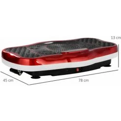 HOMCOM Plateforme Vibrante Oscillante 200 W écran LED Vitesse Réglable Port USB Télécommande Et Bandes De Résistance Inclus Rouge Noir - Rouge -France HOMCOM Soldes 2022 63541849 3