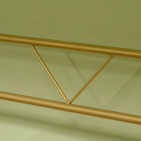 HOMCOM Coiffeuse Design Art Déco - Miroir Pivotant Intégré - étagère - Acier Doré Panneaux Particules Aspect Marbre Blanc - Blanc 7 HOMCOM Coiffeuse Design Art Déco - Miroir Pivotant Intégré - étagère - Acier Doré Panneaux Particules Aspect Marbre Blanc - Blanc – Image 5