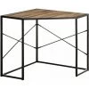 HOMCOM Bureau D'angle Informatique Design Industriel - Dim. 80L X 80l X 77,5H Cm - Métal Noir Panneaux Particules Aspect Bois - Marron 2 HOMCOM Bureau D'angle Informatique Design Industriel - Dim. 80L X 80l X 77,5H Cm - Métal Noir Panneaux Particules Aspect Bois - Marron -France HOMCOM Soldes 2022 63842198 1