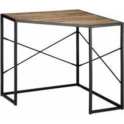 HOMCOM Bureau D'angle Informatique Design Industriel - Dim. 80L X 80l X 77,5H Cm - Métal Noir Panneaux Particules Aspect Bois - Marron 10 HOMCOM Bureau D'angle Informatique Design Industriel - Dim. 80L X 80l X 77,5H Cm - Métal Noir Panneaux Particules Aspect Bois - Marron -France HOMCOM Soldes 2022 63842198 4