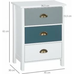 HOMCOM Chevet Table De Nuit 3 Tiroirs Style Néo-rétro Dim. 45L X 30l X 61H Cm Poignées Coquilles MDF Blanc Bleu Gris - Blanc 9 HOMCOM Chevet Table De Nuit 3 Tiroirs Style Néo-rétro Dim. 45L X 30l X 61H Cm Poignées Coquilles MDF Blanc Bleu Gris - Blanc -France HOMCOM Soldes 2022 64713910 3