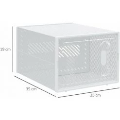 HOMCOM Lot De 8 Boites Cubes Rangement à Chaussures Modulable Avec Portes Transparentes - Dim. 25L X 35l X 19H Cm - PP Blanc Transparent - Blanc -France HOMCOM Soldes 2022 64713978 3