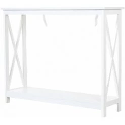 HOMCOM Console Style Table De Drapier Néo-rétro étagère Dim. 100L X 30l X 80,5H Cm MDF Blanc