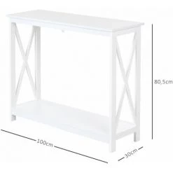 HOMCOM Console Style Table De Drapier Néo-rétro étagère Dim. 100L X 30l X 80,5H Cm MDF Blanc 9 HOMCOM Console Style Table De Drapier Néo-rétro étagère Dim. 100L X 30l X 80,5H Cm MDF Blanc -France HOMCOM Soldes 2022 64716535 3