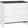 HOMCOM Commode Meuble De Rangement Style Contemporain 3 Tiroirs Dim. 80L X 40l X 73H Cm MDF Blanc Aspect Bois Noyer - Blanc 2 HOMCOM Commode Meuble De Rangement Style Contemporain 3 Tiroirs Dim. 80L X 40l X 73H Cm MDF Blanc Aspect Bois Noyer - Blanc -France HOMCOM Soldes 2022 64716605 1