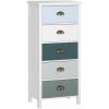 HOMCOM Meuble De Rangement Chiffonnier Style Néo-rétro 5 Tiroirs Poignées Coquilles MDF Blanc Bleu Gris - Blanc 2 HOMCOM Meuble De Rangement Chiffonnier Style Néo-rétro 5 Tiroirs Poignées Coquilles MDF Blanc Bleu Gris - Blanc -France HOMCOM Soldes 2022 64716640 1