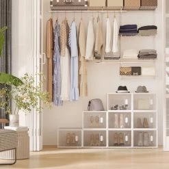 HOMCOM Lot De 18 Boites Cubes Rangement à Chaussures Modulable Avec Portes Transparentes - Dim. 25L X 35l X 19H Cm - PP Blanc Transparent - Blanc 8 HOMCOM Lot De 18 Boites Cubes Rangement à Chaussures Modulable Avec Portes Transparentes - Dim. 25L X 35l X 19H Cm - PP Blanc Transparent - Blanc -France HOMCOM Soldes 2022 64716703 2