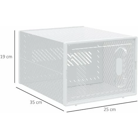 HOMCOM Lot De 18 Boites Cubes Rangement à Chaussures Modulable Avec Portes Transparentes - Dim. 25L X 35l X 19H Cm - PP Blanc Transparent - Blanc 5 HOMCOM Lot De 18 Boites Cubes Rangement à Chaussures Modulable Avec Portes Transparentes - Dim. 25L X 35l X 19H Cm - PP Blanc Transparent - Blanc – Image 3