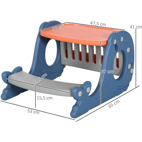 HOMCOM Bureau Pupitre Pour Enfants Avec Tableau Blanc - Table à Dessin - Dim. 65L X 53l X 41H Cm - Gris 5 HOMCOM Bureau Pupitre Pour Enfants Avec Tableau Blanc - Table à Dessin - Dim. 65L X 53l X 41H Cm - Gris – Image 3