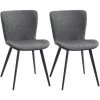 HOMCOM Lot De 2 Chaises De Salle à Manger Piétement Acier Gris - Gris 1 HOMCOM Lot De 2 Chaises De Salle à Manger Piétement Acier Gris - Gris -France HOMCOM Soldes 2022 67360597 1