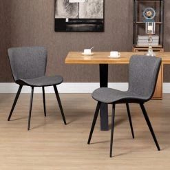 HOMCOM Lot De 2 Chaises De Salle à Manger Piétement Acier Gris - Gris 10 HOMCOM Lot De 2 Chaises De Salle à Manger Piétement Acier Gris - Gris -France HOMCOM Soldes 2022 67360597 4