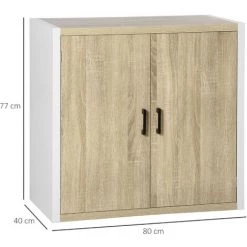 HOMCOM Buffet Meuble De Rangement Avec Placard 2 Portes Et 1 étagère Réglable MDF - Blanc Et Aspect Bois - Dim. 80I X 40P X 77H Cm - Beige 9 HOMCOM Buffet Meuble De Rangement Avec Placard 2 Portes Et 1 étagère Réglable MDF - Blanc Et Aspect Bois - Dim. 80I X 40P X 77H Cm - Beige -France HOMCOM Soldes 2022 67360598 3