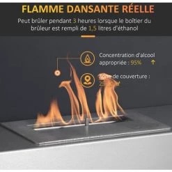 HOMCOM Cheminée Bioéthanol Murale Design Contemporain Bruleur 1,5 L - Couverture 20-25 M² - Dim. 60L X 22l X 40H Cm - Noir 10 HOMCOM Cheminée Bioéthanol Murale Design Contemporain Bruleur 1,5 L - Couverture 20-25 M² - Dim. 60L X 22l X 40H Cm - Noir -France HOMCOM Soldes 2022 67360629 4
