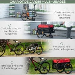 HOMCOM Remorque à Vélo Ou Piéton Avec Barre D'attelage Universelle Et Tissu Oxford - Drapeau Et Réflecteurs - Dim. 130L X 64l X 64/103H Cm - Noir 10 HOMCOM Remorque à Vélo Ou Piéton Avec Barre D'attelage Universelle Et Tissu Oxford - Drapeau Et Réflecteurs - Dim. 130L X 64l X 64/103H Cm - Noir -France HOMCOM Soldes 2022 67360630 5