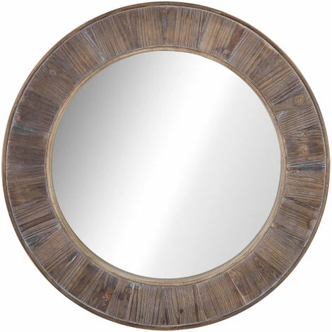HOMCOM Miroir Rond Mural En Bois De Pin Style Naturel Ø 79 Cm - Marron 3 HOMCOM Miroir Rond Mural En Bois De Pin Style Naturel Ø 79 Cm - Marron
