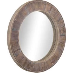 HOMCOM Miroir Rond Mural En Bois De Pin Style Naturel Ø 79 Cm - Marron 11 HOMCOM Miroir Rond Mural En Bois De Pin Style Naturel Ø 79 Cm - Marron -France HOMCOM Soldes 2022 67360651 5