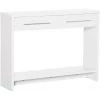 HOMCOM Console Table D'appoint Avec étagère Et 2 Tiroirs Dim. 101,6L X 28l X 76,2H Cm Panneaux De Particules Blanc - Blanc