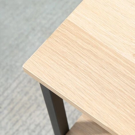 HOMCOM Table D'appoint Guéridon Avec 2 Plateaux En Métal Et Panneaux De Particules - Dim. 45L X 35l X 48H Cm - Beige 7 HOMCOM Table D'appoint Guéridon Avec 2 Plateaux En Métal Et Panneaux De Particules - Dim. 45L X 35l X 48H Cm - Beige – Image 5