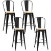 HOMCOM Lot De 4 Tabourets De Bar Industriel Avec Dossier Repose-pied Hauteur Assise 76 Cm Métal Panneaux Multicouches Imitation Bois Clair - Noir 1 HOMCOM Lot De 4 Tabourets De Bar Industriel Avec Dossier Repose-pied Hauteur Assise 76 Cm Métal Panneaux Multicouches Imitation Bois Clair - Noir -France HOMCOM Soldes 2022 67360672 1