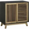 HOMCOM Meuble Buffet De Rangement Avec Portes Coulissantes Et étagère Réglable - 75 X 40 X 74,3 Cm - Noir Et Naturel - Marron 2 HOMCOM Meuble Buffet De Rangement Avec Portes Coulissantes Et étagère Réglable - 75 X 40 X 74,3 Cm - Noir Et Naturel - Marron -France HOMCOM Soldes 2022 67360673 1