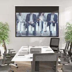 HOMCOM Écran De Projection Motorisé 100 Pouces, 16:9 4K HD - Mural Avec Télécommande - Blanc -France HOMCOM Soldes 2022 67360728 4