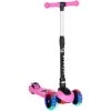 HOMCOM Trottinette Enfant Pliable - Trottinette 3 Roues Lumineuses LED - Hauteur Guidon Réglable - Frein à Friction Arrière - Acier PP Rose Noir - Rose -France HOMCOM Soldes 2022 67360734 1