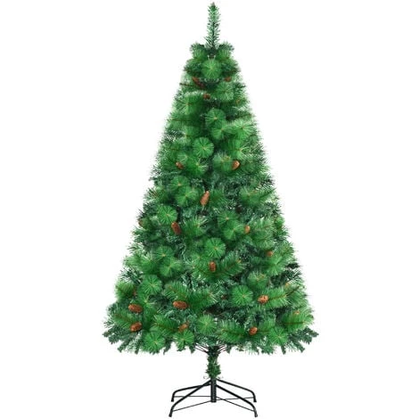 HOMCOM Sapin De Noël Artificiel 782 Branches épines Grand Réalisme Avec Pommes De Pin - Hauteur 180 Cm Vert - Vert 3 HOMCOM Sapin De Noël Artificiel 782 Branches épines Grand Réalisme Avec Pommes De Pin - Hauteur 180 Cm Vert - Vert