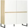 HOMCOM Buffet Meuble De Rangement 4 Portes Piétement Acier 100L X 41,5l X 107H Cm - Blanc -France HOMCOM Soldes 2022 67371476 1
