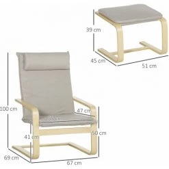 HOMCOM Fauteuil Relax Avec Repose-pieds Et Coussin Appui-tête - Bois Et Tissu Effet Lin - Dim. 67I X 69P X 100H Cm - Gris - Gris 9 HOMCOM Fauteuil Relax Avec Repose-pieds Et Coussin Appui-tête - Bois Et Tissu Effet Lin - Dim. 67I X 69P X 100H Cm - Gris - Gris -France HOMCOM Soldes 2022 67525850 3