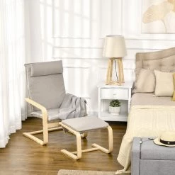 HOMCOM Fauteuil Relax Avec Repose-pieds Et Coussin Appui-tête - Bois Et Tissu Effet Lin - Dim. 67I X 69P X 100H Cm - Gris - Gris 10 HOMCOM Fauteuil Relax Avec Repose-pieds Et Coussin Appui-tête - Bois Et Tissu Effet Lin - Dim. 67I X 69P X 100H Cm - Gris - Gris -France HOMCOM Soldes 2022 67525850 4