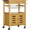 HOMCOM Desserte Cuisine Sur Roulettes Chariot De Service Meuble De Rangement Avec Un Tiroir, Un Panier Coulissant, Un Porte-torchon Et Armoire En Bambou - Marron 1 HOMCOM Desserte Cuisine Sur Roulettes Chariot De Service Meuble De Rangement Avec Un Tiroir, Un Panier Coulissant, Un Porte-torchon Et Armoire En Bambou - Marron -France HOMCOM Soldes 2022 67535282 1