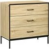 HOMCOM Commode Meuble De Rangement Style Industriel - 3 Tiroirs - Dim. 80L X 40l X 78,8H Cm - Acier Noir MDF Aspect Chêne Clair - Beige 1 HOMCOM Commode Meuble De Rangement Style Industriel - 3 Tiroirs - Dim. 80L X 40l X 78,8H Cm - Acier Noir MDF Aspect Chêne Clair - Beige -France HOMCOM Soldes 2022 67693295 1