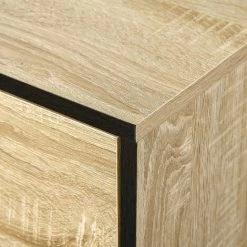 HOMCOM Commode Meuble De Rangement Style Industriel - 3 Tiroirs - Dim. 80L X 40l X 78,8H Cm - Acier Noir MDF Aspect Chêne Clair - Beige 11 HOMCOM Commode Meuble De Rangement Style Industriel - 3 Tiroirs - Dim. 80L X 40l X 78,8H Cm - Acier Noir MDF Aspect Chêne Clair - Beige -France HOMCOM Soldes 2022 67693295 5