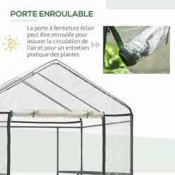 HOMCOM Serre De Jardin Balcon Terrasse 4 étagères 143L X 143l X 195H Cm Acier PVC Imperméable Anti-UV Transparent Vert 11 HOMCOM Serre De Jardin Balcon Terrasse 4 étagères 143L X 143l X 195H Cm Acier PVC Imperméable Anti-UV Transparent Vert -France HOMCOM Soldes 2022 6812078 5