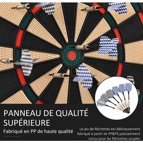 HOMCOM Cible Jeu De Flechettes électronique Professionnel 243 Jeux Variés Noir - Noir 7 HOMCOM Cible Jeu De Flechettes électronique Professionnel 243 Jeux Variés Noir - Noir – Image 5