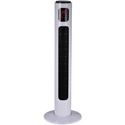HOMCOM Ventilateur Colonne Tour Programmable Oscillant Silencieux 45 W Avec Télécommande écran Affichage Minuterie 3 Modes 3 Vitesses 32L X 32l X 96H Cm Blanc Noir - Blanc