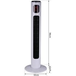 HOMCOM Ventilateur Colonne Tour Programmable Oscillant Silencieux 45 W Avec Télécommande écran Affichage Minuterie 3 Modes 3 Vitesses 32L X 32l X 96H Cm Blanc Noir - Blanc -France HOMCOM Soldes 2022 6812130 3