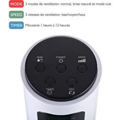 HOMCOM Ventilateur Colonne Tour Programmable Oscillant Silencieux 45 W Avec Télécommande écran Affichage Minuterie 3 Modes 3 Vitesses 32L X 32l X 96H Cm Blanc Noir - Blanc -France HOMCOM Soldes 2022 6812130 5