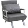 HOMCOM Fauteuil Chauffeuse Canapé-lit Convertible 1 Place Déhoussable Grand Confort Coussin Pieds Accoudoirs Métal Suède Gris 1 HOMCOM Fauteuil Chauffeuse Canapé-lit Convertible 1 Place Déhoussable Grand Confort Coussin Pieds Accoudoirs Métal Suède Gris -France HOMCOM Soldes 2022 6812136 1