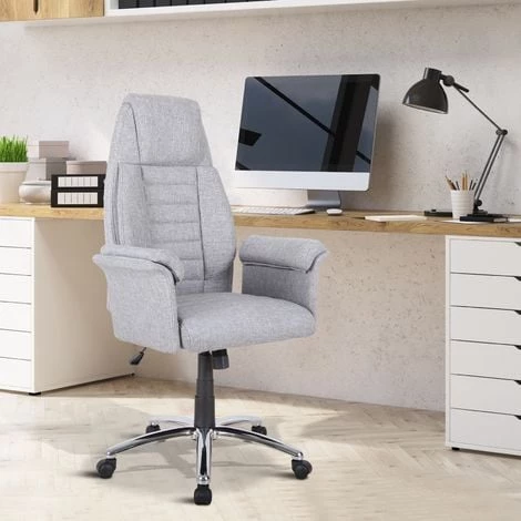 HOMCOM Fauteuil De Bureau Ergonomique Hauteur Réglable Roulettes Pivotantes 69 X 68 X 126 Cm Gris 4 HOMCOM Fauteuil De Bureau Ergonomique Hauteur Réglable Roulettes Pivotantes 69 X 68 X 126 Cm Gris – Image 2