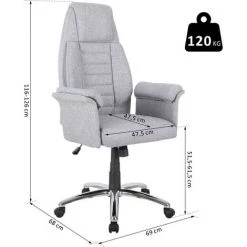 HOMCOM Fauteuil De Bureau Ergonomique Hauteur Réglable Roulettes Pivotantes 69 X 68 X 126 Cm Gris 9 HOMCOM Fauteuil De Bureau Ergonomique Hauteur Réglable Roulettes Pivotantes 69 X 68 X 126 Cm Gris -France HOMCOM Soldes 2022 6812212 3