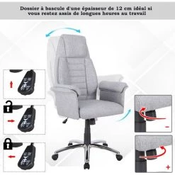 HOMCOM Fauteuil De Bureau Ergonomique Hauteur Réglable Roulettes Pivotantes 69 X 68 X 126 Cm Gris 10 HOMCOM Fauteuil De Bureau Ergonomique Hauteur Réglable Roulettes Pivotantes 69 X 68 X 126 Cm Gris -France HOMCOM Soldes 2022 6812212 4