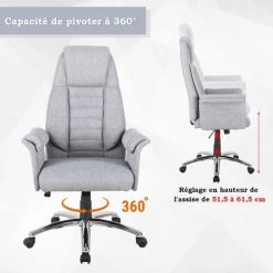 HOMCOM Fauteuil De Bureau Ergonomique Hauteur Réglable Roulettes Pivotantes 69 X 68 X 126 Cm Gris 11 HOMCOM Fauteuil De Bureau Ergonomique Hauteur Réglable Roulettes Pivotantes 69 X 68 X 126 Cm Gris -France HOMCOM Soldes 2022 6812212 5