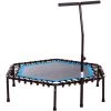 HOMCOM Trampoline De Fitness / Gymnastique Haute Performance Ø 114 Cm élastiques Bungee + Guidon Hauteur Réglable 116-132 Cm Bleu Noir -France HOMCOM Soldes 2022 6812230 1