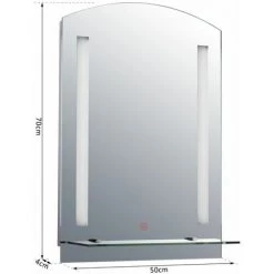 HOMCOM Miroir Lumineux LED 22 W Interrupteur Tactile étagère Intégrée 50L X 15l X 70H Cm - Blanc -France HOMCOM Soldes 2022 6824202 4